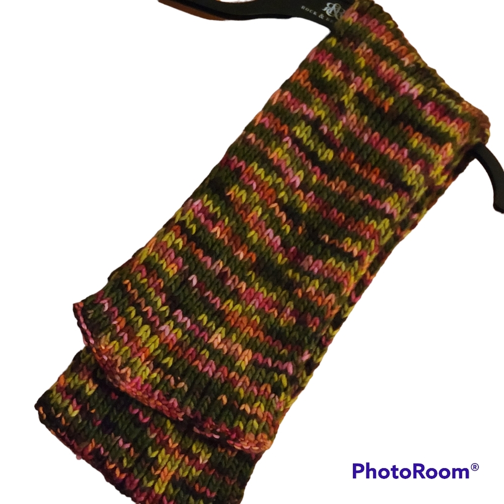 🔥Handmade Knit Scarf Fall-tones Cozy Soft 62"x7" - Picture 4 of 6